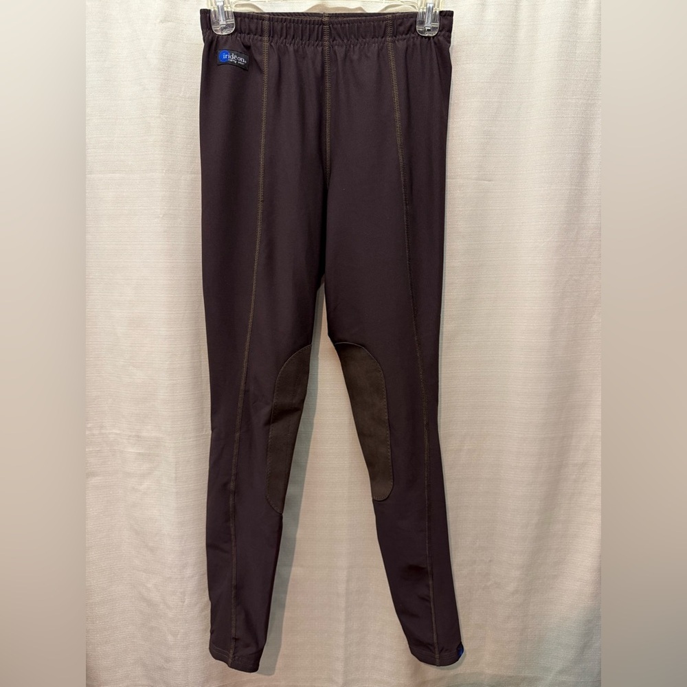 Irideon Brown Knee Patch Riding Tights Breeches Stretch Equestrian Sz M Long